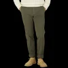 Incotex Trousers | Moss Green Cotton Stretch Comfort Chinos