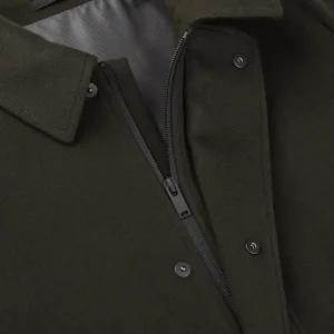 De Petrillo Outerwear | Moss Green Wool Cashmere Caban Jacket
