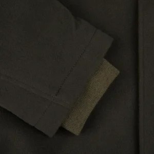 De Petrillo Outerwear | Moss Green Wool Cashmere Caban Jacket