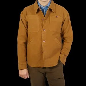 Tela Genova Outerwear | Mustard Yellow Brushed Cotton Leo Overshirt