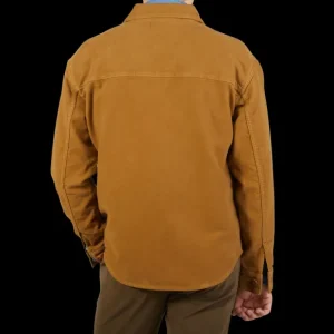 Tela Genova Outerwear | Mustard Yellow Brushed Cotton Leo Overshirt