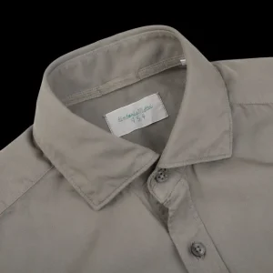 Tintoria Mattei Shirts | Muted Green Overdyed Cotton Poplin Shirt