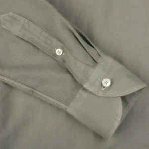 Xacus Shirts | Muted Green Washed Cotton Twill Casual Shirt