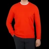 Drumohr Sweaters | Muted Orange Brushed Lambswool Crew Neck Sweater