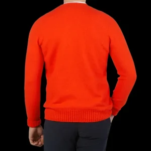 Drumohr Sweaters | Muted Orange Brushed Lambswool Crew Neck Sweater