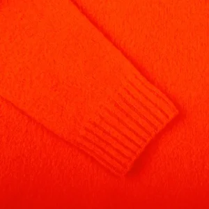 Drumohr Knitwear | Muted Orange Brushed Lambswool Crew Neck Sweater