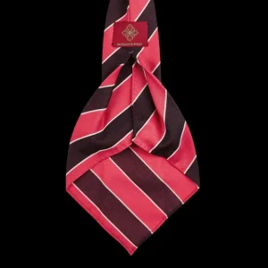 Dreaming Of Monday Ties | Muted Pink Regimental 7-Fold Wool Tie