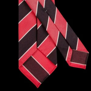 Dreaming Of Monday Ties | Muted Pink Regimental 7-Fold Wool Tie