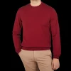 Piacenza Cashmere Sweaters | Muted Red Cashmere Crewneck