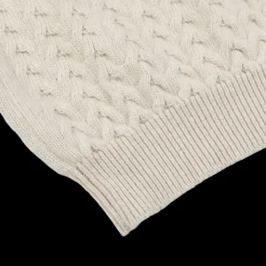 Fedeli Knitwear | Natural Beige Cable Wool Cashmere Rollneck