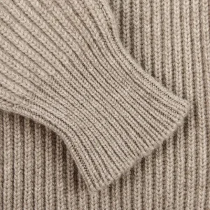 William Lockie Knitwear | Natural Beige Cashmere Shawl Collar Cardigan