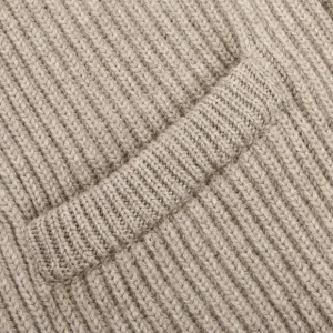 William Lockie Knitwear | Natural Beige Cashmere Shawl Collar Cardigan