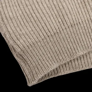 William Lockie Knitwear | Natural Beige Cashmere Shawl Collar Cardigan