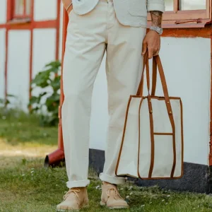 Tela Genova Jeans | Natural Beige Cotton Selvedge Jeans