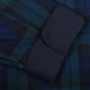 Derek Rose Loungewear | Navy Black Watch Tartan Smoking Jacket