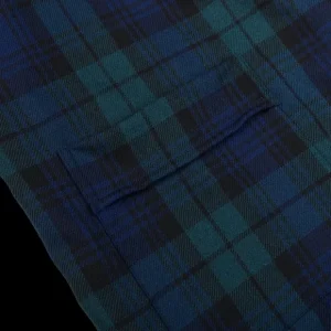 Derek Rose Loungewear | Navy Black Watch Tartan Smoking Jacket