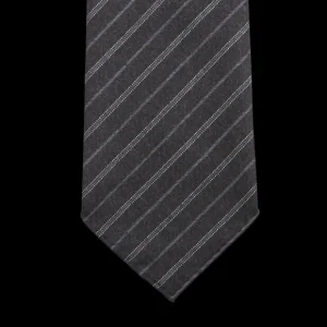 Dreaming Of Monday Ties | Navy Blue Chalkstripe 7-Fold Vintage Wool Tie