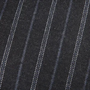 Dreaming Of Monday Ties | Navy Blue Chalkstripe 7-Fold Vintage Wool Tie