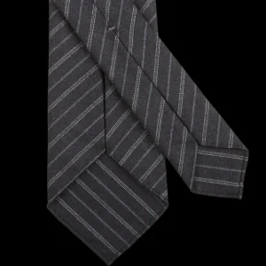 Dreaming Of Monday Ties | Navy Blue Chalkstripe 7-Fold Vintage Wool Tie