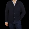 Gran Sasso Cardigans | Navy Blue Chunky Knitted Wool Cardigan