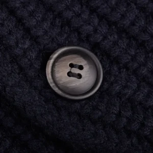 Gran Sasso Cardigans | Navy Blue Chunky Knitted Wool Cardigan