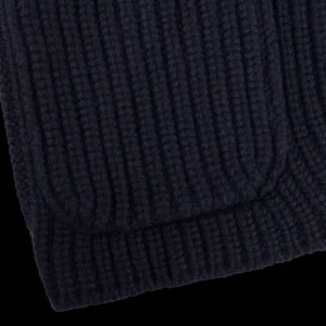 Gran Sasso Cardigans | Navy Blue Chunky Knitted Wool Cardigan