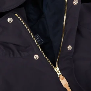 Manifattura Ceccarelli Coats & Jackets | Navy Blue Cotton Canvas Fisherman Parka