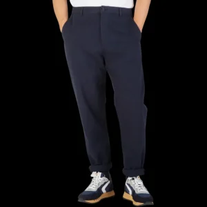 Universal Works Trousers | Navy Blue Cotton Canvas Military Chinos