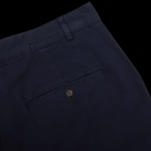 Universal Works Trousers | Navy Blue Cotton Canvas Military Chinos