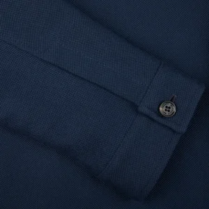 Maurizio Baldassari Outerwear | Navy Blue Cotton Cashmere Mesh Overshirt