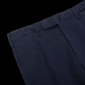 Incotex Trousers | Navy Blue Cotton Comfort Chinos