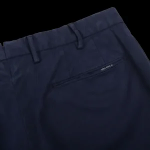 Incotex Trousers | Navy Blue Cotton Comfort Chinos