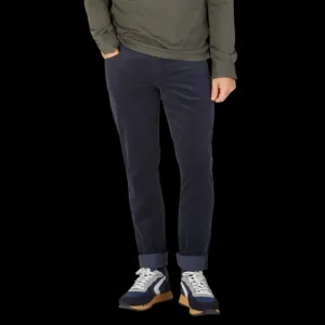 Paige Trousers | Navy Blue Cotton Corduroy Five Pocket Trousers