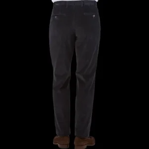 Hiltl Trousers | Navy Blue Cotton Corduroy Regular Fit Chinos