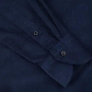 Xacus Shirts | Navy Blue Cotton Corduroy Casual Shirt