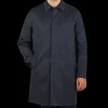 Sunspel Coats & Jackets | Navy Blue Cotton Mac Car Coat