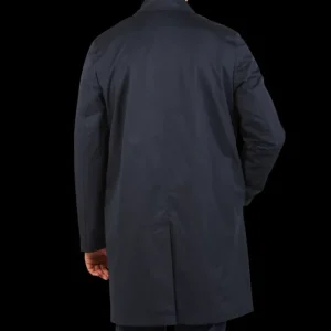 Sunspel Coats & Jackets | Navy Blue Cotton Mac Car Coat