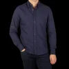 Stenströms Shirts | Navy Blue Cotton Oxford Slimline Shirt