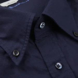 Stenströms Shirts | Navy Blue Cotton Oxford Slimline Shirt