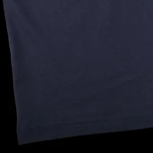 Sunspel T-Shirts | Navy Blue Cotton Riviera Long Sleeve T-Shirt