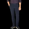 Incotex Trousers | Navy Blue Cotton Stretch Slacks Chinos