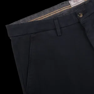 Briglia Trousers | Navy Blue Cotton Stretch Bg62 Casual Chinos