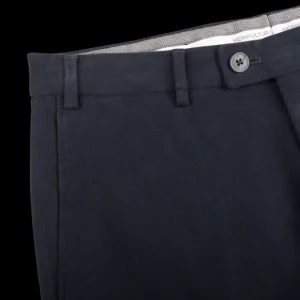 Hiltl Trousers | Navy Blue Cotton Stretch Regular Fit Chinos