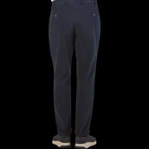 Hiltl Trousers | Navy Blue Cotton Stretch Regular Fit Chinos