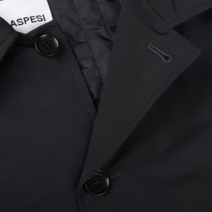 Aspesi Coats & Jackets | Navy Blue Cotton Thermore Impermeabile Coat