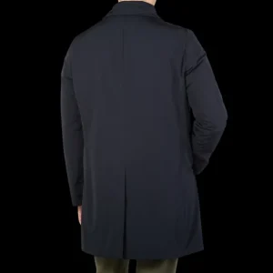 Aspesi Outerwear | Navy Blue Cotton Thermore Impermeabile Coat