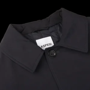 Aspesi Outerwear | Navy Blue Cotton Thermore Impermeabile Coat