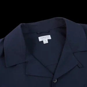Sunspel Loungewear | Navy Blue Cotton Twill Pyjamas