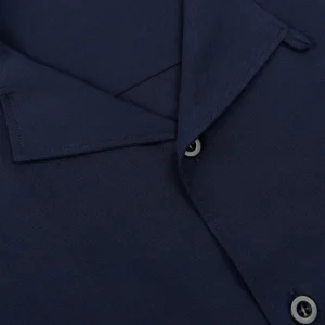 Sunspel Loungewear | Navy Blue Cotton Twill Pyjamas