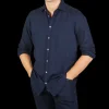 Massimo Alba Shirts | Navy Blue Cotton Viscose Genova Shirt